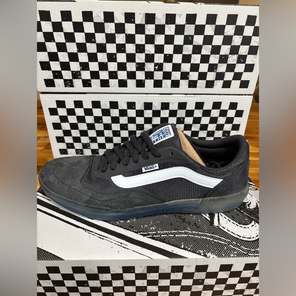 Vans Black and White Skate Sneakers A.V.E.